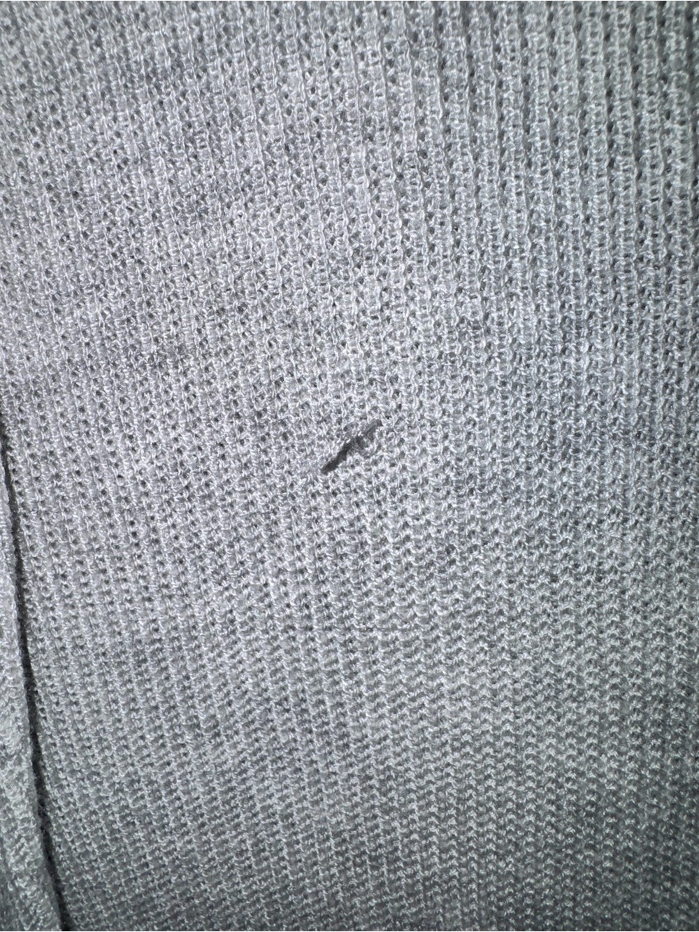 Express Open-Front Light Gray Cardigan with Puff Sleeves - Picture 4 of 5